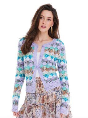 ISO NWT Allison New York Emerson Cardigan Pastel Multi